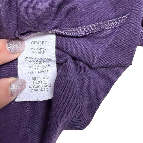CHALET ET CECI DRESS COWL NECK LAGENLOOK BOHO HIPPIE SZ M PURPLE SLOUCHY POCKETS - Picture 5 of 7
